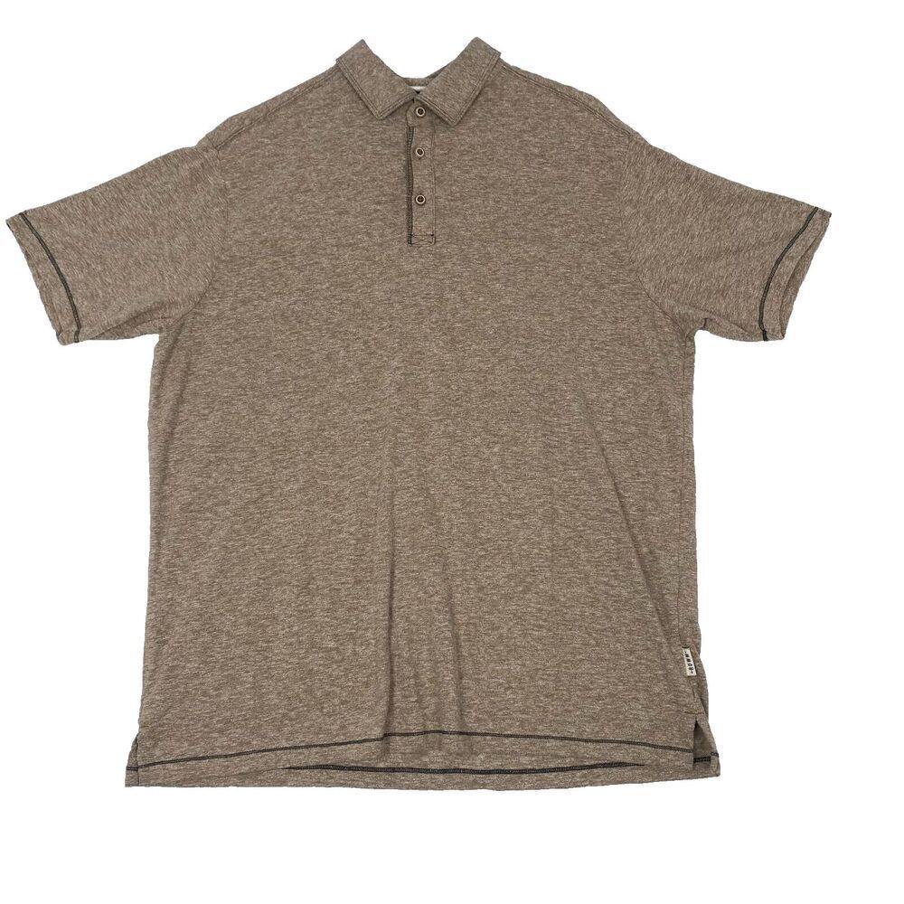 ROWM Men's Short Sleeve Polo Shirt Cotton Brown Size XL Soft Lightweig